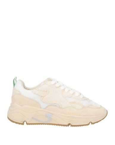 Serafini Woman Sneakers Cream Size 8 Textile Fibers, Leather In White