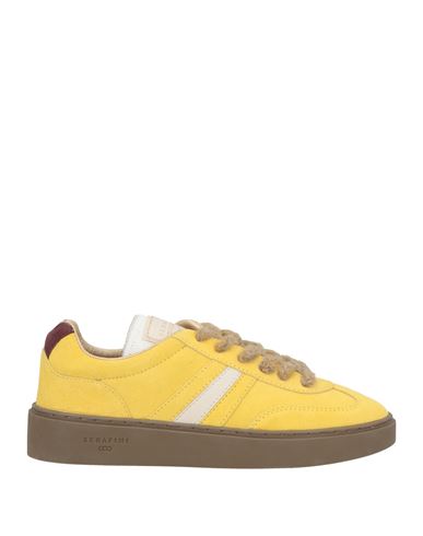 Serafini Woman Sneakers Yellow Size 7 Leather In Yellow