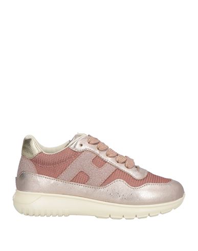 Hogan Toddler Girl Sneakers Antique Rose Size 9.5c Leather, Textile Fibers In Pink