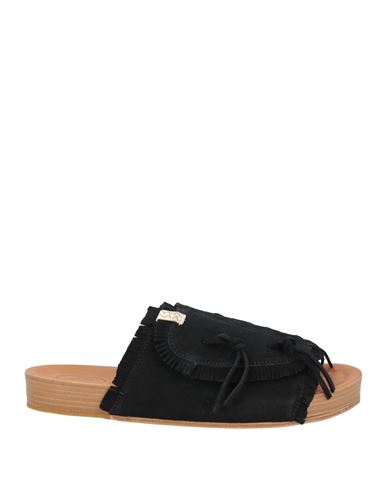 Visvim Man Sandals Black Size Xl Leather In Black