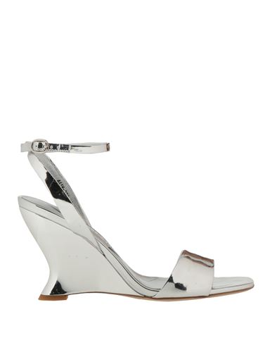 Emanuélle Vee Woman Sandals Silver Size 6 Leather In Silver