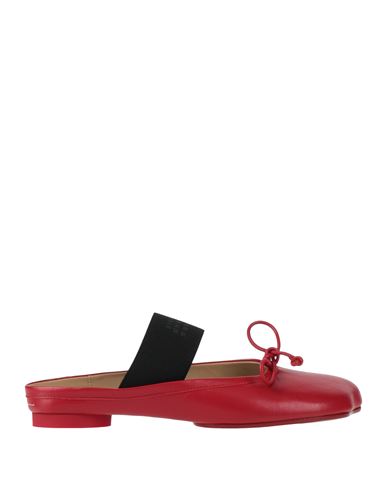 Mm6 Maison Margiela Woman Mules & Clogs Red Size 8 Leather