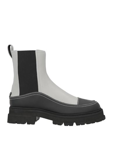 Emporio Armani Woman Ankle Boots Light Grey Size 7.5 Cow Leather, Ovine Leather