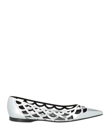 Sergio Rossi Woman Ballet Flats Silver Size 8 Leather