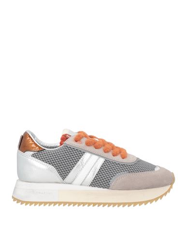 Serafini Woman Sneakers Grey Size 7 Leather, Textile Fibers In Grey