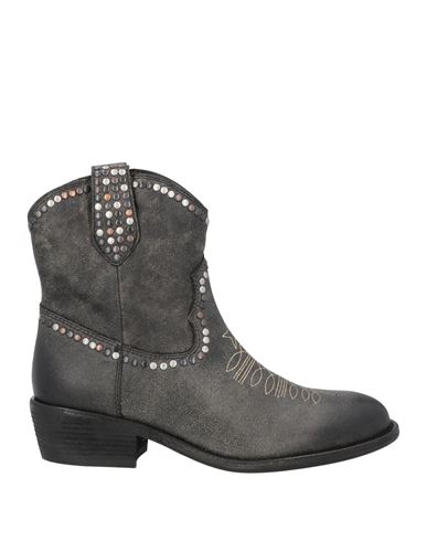 Ash Woman Ankle Boots Black Size 8 Leather In Black