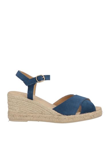 Geox Woman Espadrilles Navy Size 8 Leather In Blue