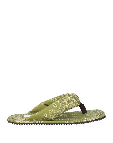 Attico Indie Bandana Printed Thong Sandals In Green