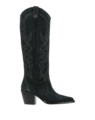 Maje Woman Boot Charcoal Size 8 Leather In Multi
