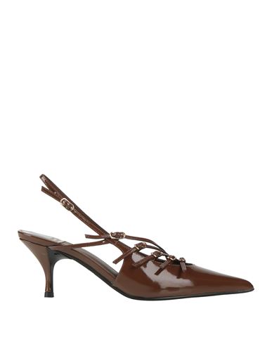 Jeffrey Campbell Woman Pumps Chocolate Brown Size 7 Leather In Brown