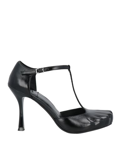 Jeffrey Campbell Woman Pumps Black Size 7 Leather In Black