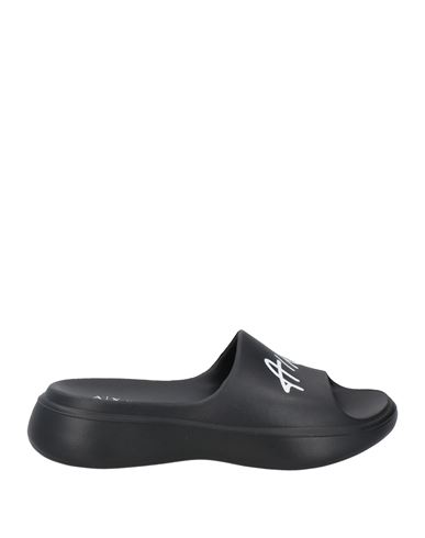 Armani Exchange Woman Sandals Black Size 7.5 Rubber In Black
