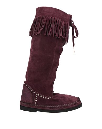 L' Artigiano Di Riccione Woman Boot Purple Size 8 Leather In Purple