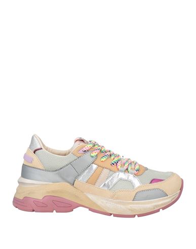 Serafini Woman Sneakers Beige Size 7 Textile Fibers, Leather