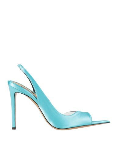 Alexandre Vauthier Woman Sandals Turquoise Size 7 Textile Fibers, Plastic