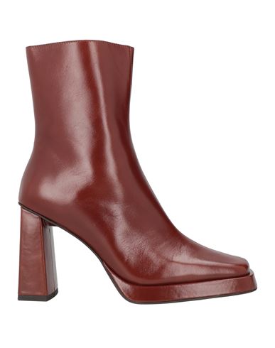 Jeffrey Campbell Woman Ankle Boots Brown Size 7 Leather In Brown