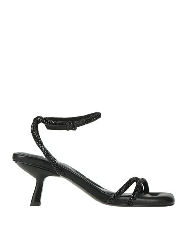 Ash Woman Sandals Black Size 8 Leather In Black