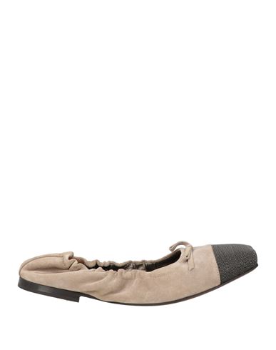 BRUNELLO CUCINELLI BRUNELLO CUCINELLI WOMAN BALLET FLATS BEIGE SIZE 7 LEATHER 