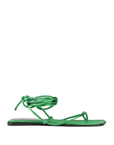 CESARE PACIOTTI PACIOTTI WOMAN THONG SANDAL EMERALD GREEN SIZE 7 TEXTILE FIBERS 