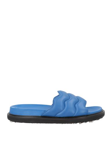 Marni Man Sandals Azure Size 13 Leather In Blue