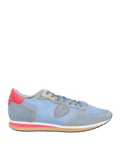 Philippe Model Man Sneakers Sky Blue Size 12 Leather, Textile Fibers In Blue