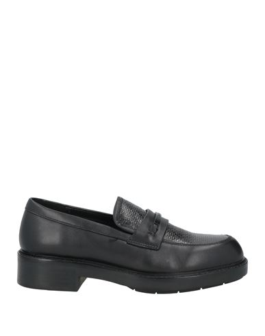Calvin Klein Woman Loafers Black Size 8 Leather In Black