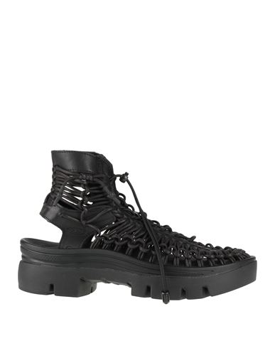Keen Woman Ankle Boots Black Size 8 Leather, Textile Fibers In Black