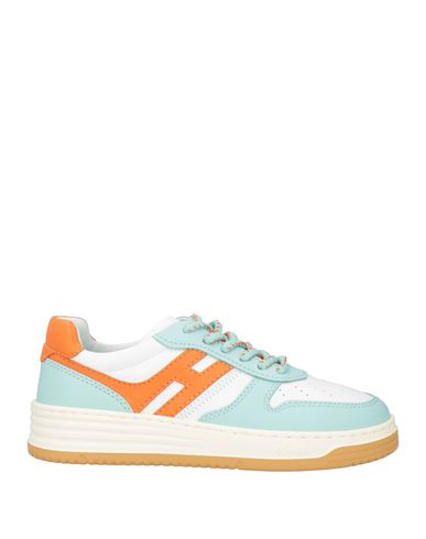 Hogan Woman Sneakers Light Green Size 7.5 Leather In Blue