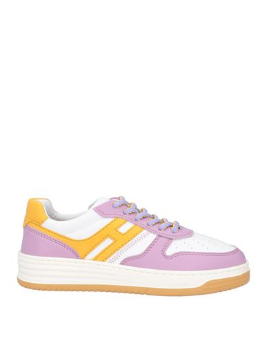 Hogan Woman Sneakers White Size 8 Leather In Purple