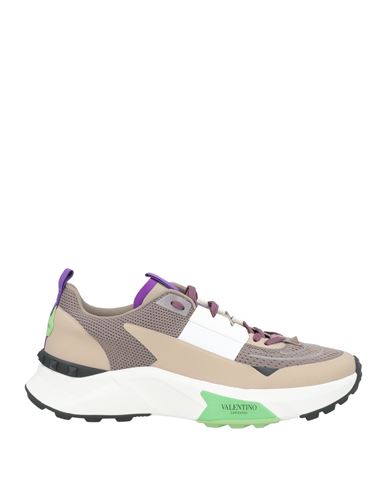 Valentino Garavani Man Sneakers Light Brown Size 12 Textile Fibers In Beige
