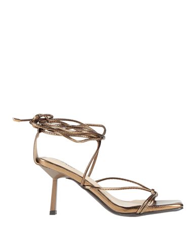 Menbur Woman Sandals Bronze Size 8 Synthetisches Material In Yellow