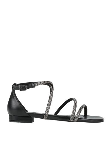 Tsakiris Mallas Woman Sandals Black Size 7 Textile Fibers In Black