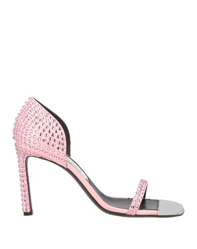 Area X Sergio Rossi Woman Sandals Pink Size 7.5 Textile Fibers In Pink