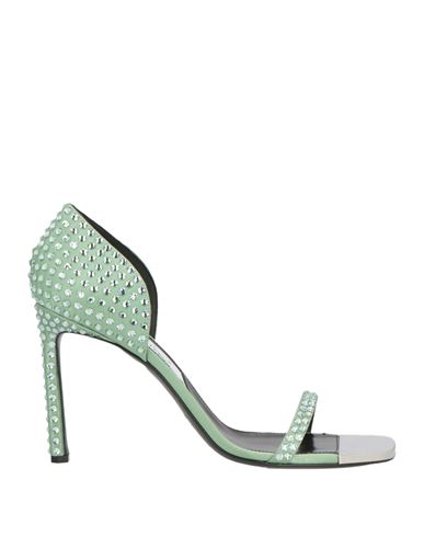 Area X Sergio Rossi Woman Sandals Light Green Size 10 Textile Fibers In Green