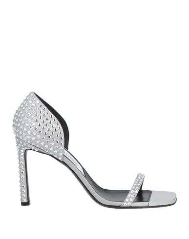 Area X Sergio Rossi Woman Sandals Light Grey Size 10 Textile Fibers In Grey