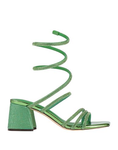 Menbur Woman Sandals Emerald Green Size 7 Textile Fibers In Green
