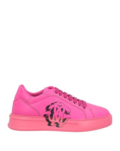 Roberto Cavalli Woman Sneakers Fuchsia Size 7 Leather In Pink