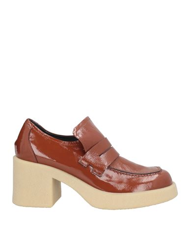 Janet & Janet Woman Loafers Brown Size 8 Leather In Brown
