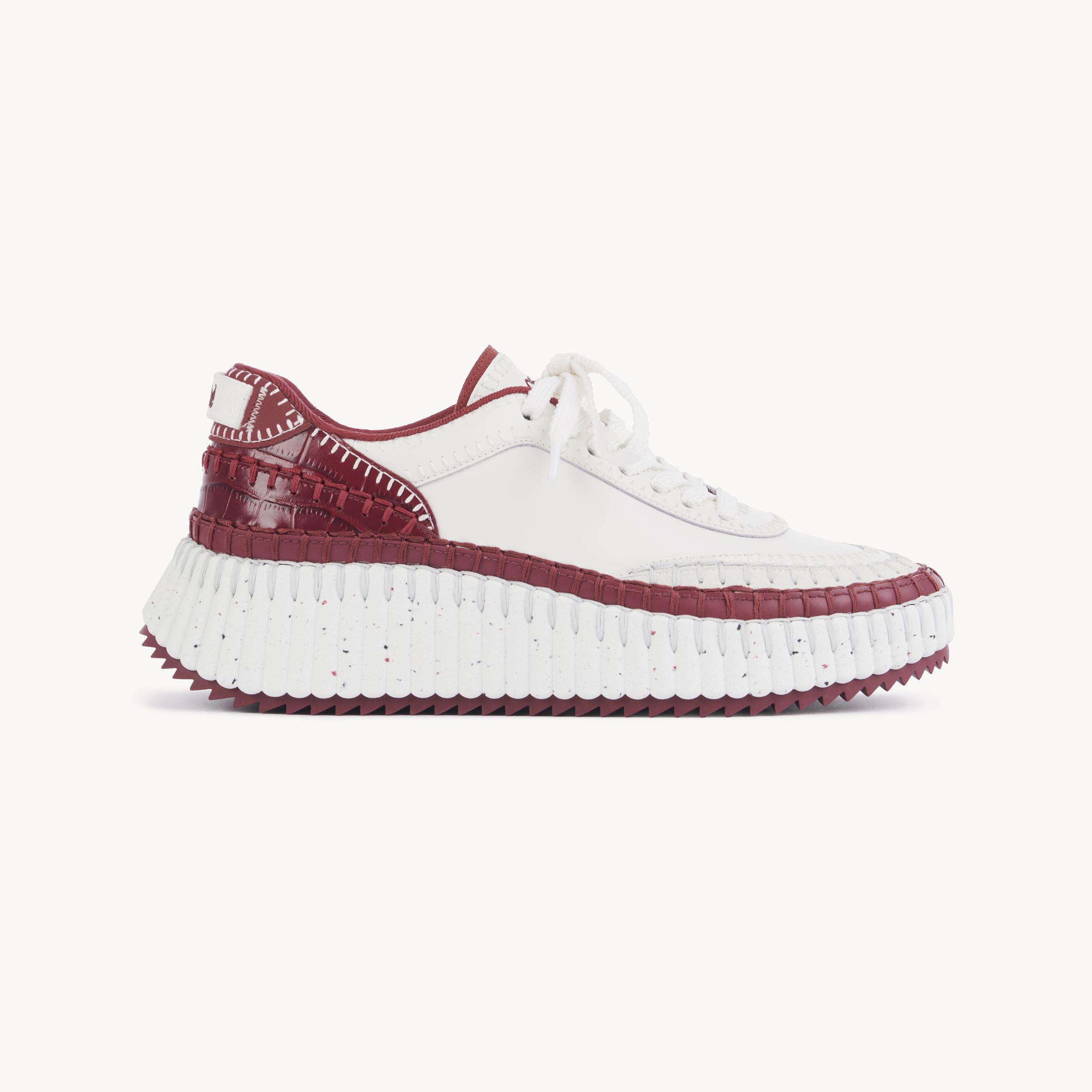 Shop Chloé Nama Sneaker Red Size 7 100% Bovine Leather