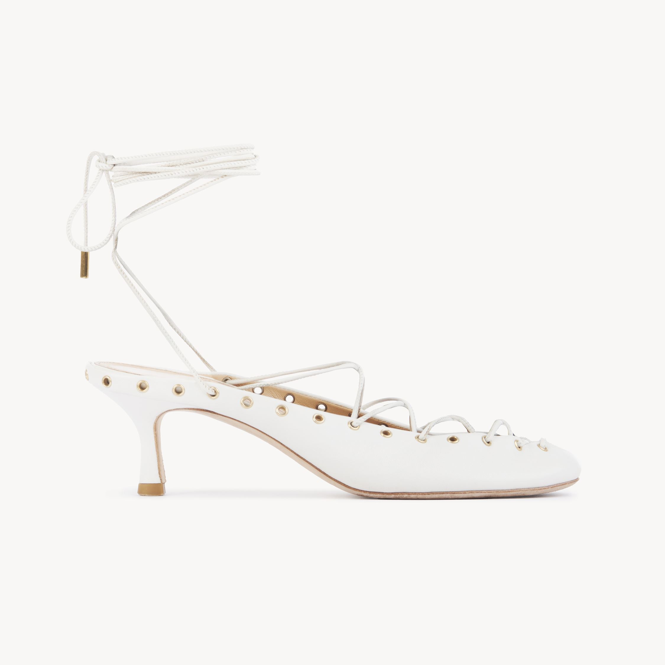 Chloé Escarpins  Ghillies Femme Blanc Taille 40 100% Cuir D'agneau In White