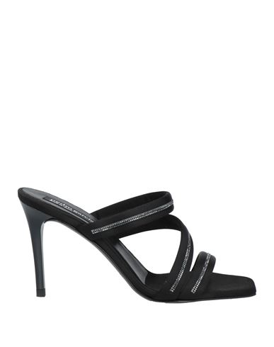 Pedro Garcia Pedro García Woman Sandals Black Size 10 Textile Fibers, Swarovski Crystal In Black