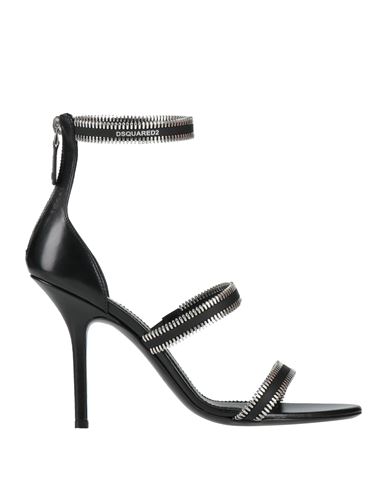 Dsquared2 100mm Zip-up High Heel Sandals In Black