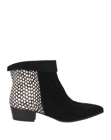 Cristina Millotti Woman Ankle Boots Black Size 8 Leather In Black