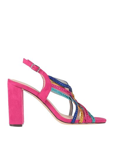 Menbur Woman Sandals Fuchsia Size 6 Textile Fibers In Pink