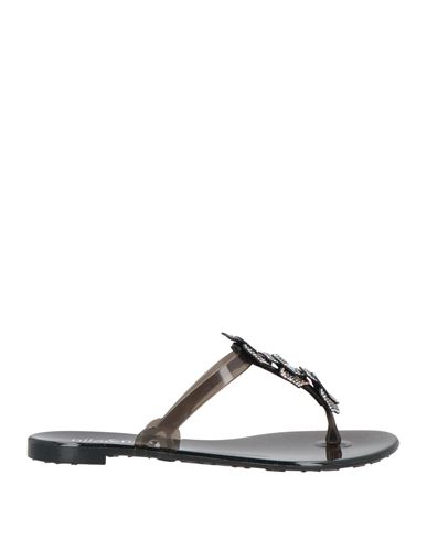 Nila & Nila Woman Thong Sandal Charcoal Size 11 Rubber In Grey