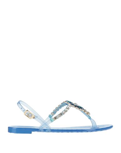Nila & Nila Woman Thong Sandal Azure Size 8 Rubber In Blue