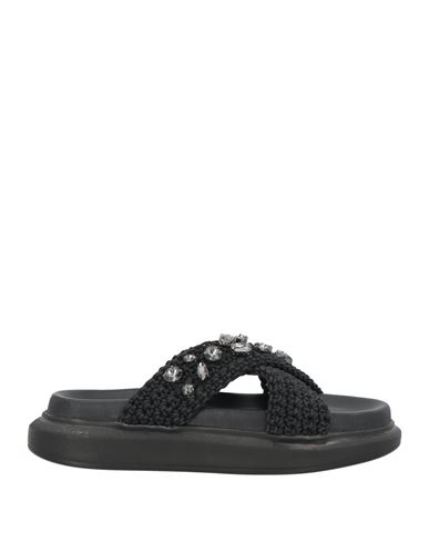Nila & Nila Woman Sandals Black Size 8 Textile Fibers In Black