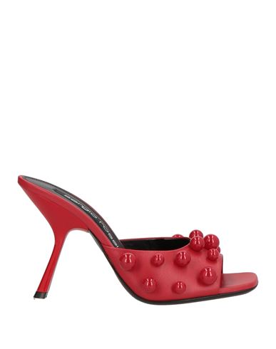 Sergio Rossi Woman Sandals Red Size 7.5 Leather In Red