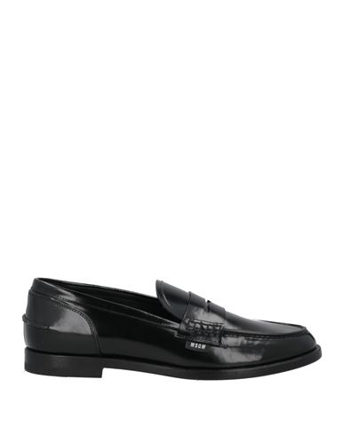 Msgm Woman Loafers Black Size 11 Leather