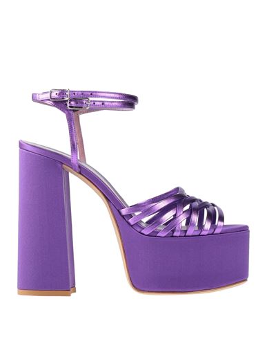 Shop Lella Baldi Woman Sandals Purple Size 8 Leather